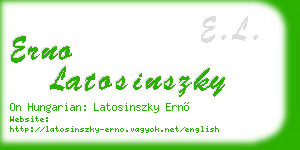 erno latosinszky business card